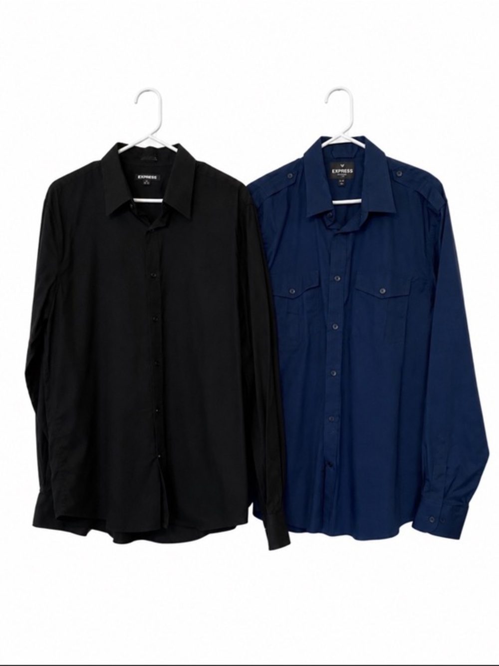 Express Men's Button-Down Shirts - Black & Navy Pair